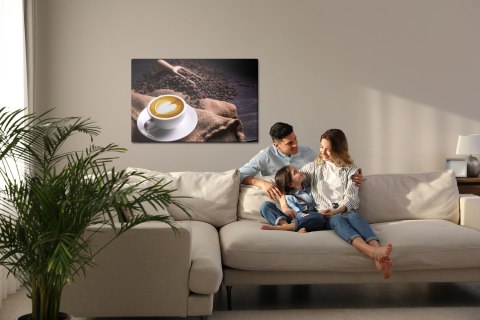 Obraz Na Płótnie Filiżanka Kawy Latte Canvas Naturalny 100x70 LB-2687-NC100-70