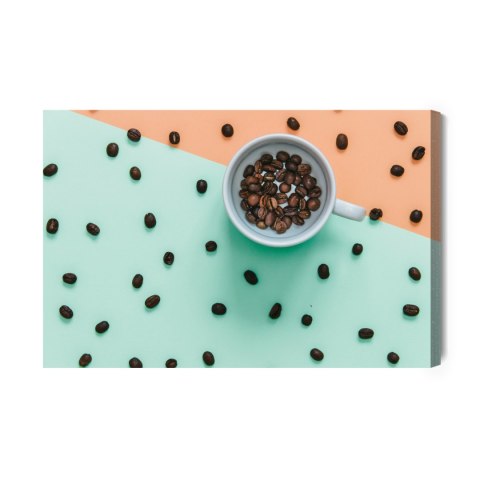 Obraz Na Płótnie Filiżanka Ziaren Kawy Canvas Naturalny 100x70 LB-2657-NC100-70