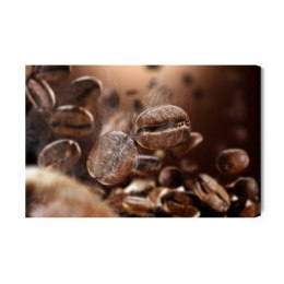 Obraz Na Płótnie Gorące Ziarna Kawy Canvas Naturalny 100x70 LB-2663-NC100-70