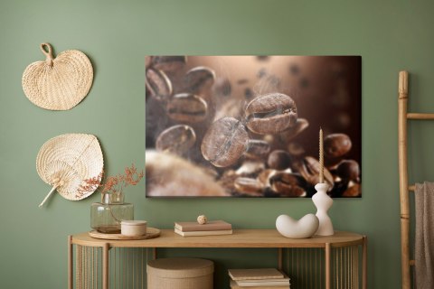 Obraz Na Płótnie Gorące Ziarna Kawy Canvas Naturalny 100x70 LB-2663-NC100-70