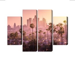 Obraz Wieloczęściowy Centrum Los Angeles O Zachodzie Słońca Canvas Naturalny 80x60 LBS-2901-NC80-60_2X20-60_2X20-40