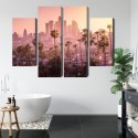Obraz Wieloczęściowy Centrum Los Angeles O Zachodzie Słońca Canvas Naturalny 80x60 LBS-2901-NC80-60_2X20-60_2X20-40