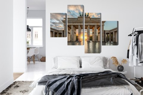 Obraz Wieloczęściowy Brama Brandenburska W Berlinie Canvas 120x75 LBS-2749-C120-75_2X30-75_2X30-45