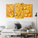 Obraz Wieloczęściowy Krople Wody Na Jesiennym Liściu Makro Canvas 120x80 LBS-3819-C120-80_1X40-80_2X40-60