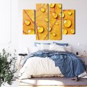 Obraz Wieloczęściowy Krople Wody Na Jesiennym Liściu Makro Canvas 80x60 LBS-3820-C80-60_2X20-60_2X20-40