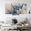 Obraz Wieloczęściowy Mlecze Z Kropelkami Wody W Skali Makro Canvas 120x80 LBS-3684-C120-80_1X40-80_2X40-60