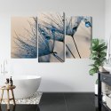 Obraz Wieloczęściowy Mlecze Z Kropelkami Wody W Skali Makro Canvas 120x80 LBS-3684-C120-80_1X40-80_2X40-60