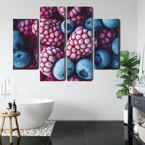 Obraz Wieloczęściowy Mrożone Jagody I Maliny Canvas 80x60 LBS-3915-C80-60_2X20-60_2X20-40