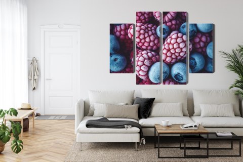 Obraz Wieloczęściowy Mrożone Jagody I Maliny Canvas 80x60 LBS-3915-C80-60_2X20-60_2X20-40
