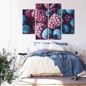 Obraz Wieloczęściowy Mrożone Jagody I Maliny Canvas Naturalny 80x60 LBS-3915-NC80-60_2X20-60_2X20-40