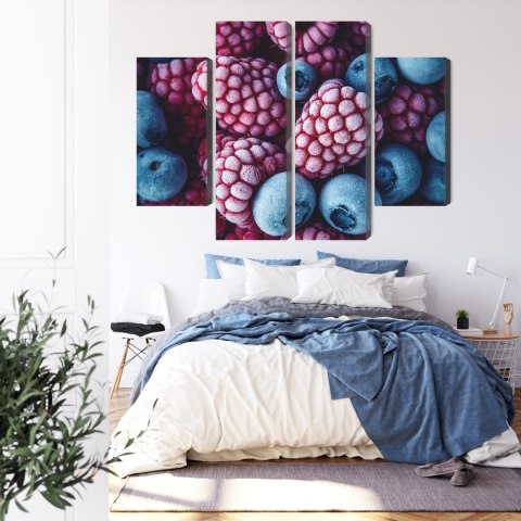 Obraz Wieloczęściowy Mrożone Jagody I Maliny Canvas Naturalny 80x60 LBS-3915-NC80-60_2X20-60_2X20-40
