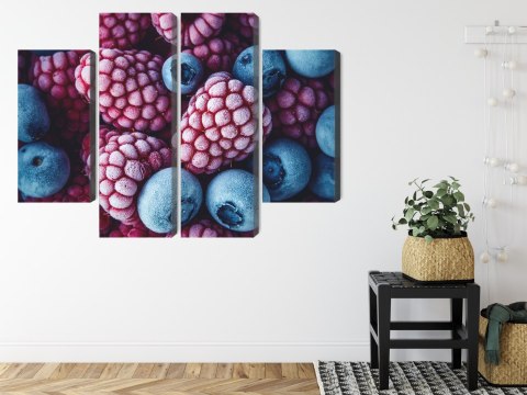 Obraz Wieloczęściowy Mrożone Jagody I Maliny Canvas Naturalny 80x60 LBS-3915-NC80-60_2X20-60_2X20-40