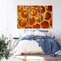 Obraz Wieloczęściowy Plaster Miodu W Skali Makro Canvas 120x80 LBS-3733-C120-80_3X40-80
