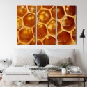 Obraz Wieloczęściowy Plaster Miodu W Skali Makro Canvas 120x80 LBS-3733-C120-80_3X40-80
