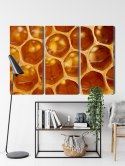 Obraz Wieloczęściowy Plaster Miodu W Skali Makro Canvas 120x80 LBS-3733-C120-80_3X40-80