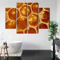 Obraz Wieloczęściowy Plaster Miodu W Skali Makro Canvas 80x60 LBS-3735-C80-60_2X20-60_2X20-40
