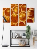 Obraz Wieloczęściowy Plaster Miodu W Skali Makro Canvas 80x60 LBS-3735-C80-60_2X20-60_2X20-40