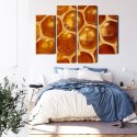Obraz Wieloczęściowy Plaster Miodu W Skali Makro Canvas Naturalny 80x60 LBS-3735-NC80-60_2X20-60_2X20-40