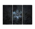 Obraz Wieloczęściowy Płatek Śniegu W Makroskali 3D Canvas 120x80 LBS-3833-C120-80_3X40-80