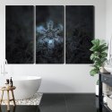 Obraz Wieloczęściowy Płatek Śniegu W Makroskali 3D Canvas 120x80 LBS-3833-C120-80_3X40-80
