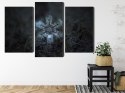 Obraz Wieloczęściowy Płatek Śniegu W Makroskali 3D Canvas Naturalny 90x60 LBS-3834-NC90-60_1X30-60_2X30-45