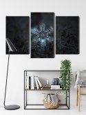 Obraz Wieloczęściowy Płatek Śniegu W Makroskali 3D Canvas Naturalny 90x60 LBS-3834-NC90-60_1X30-60_2X30-45