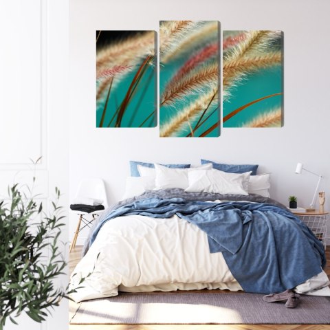 Obraz Wieloczęściowy Rośliny W Skali Makro Canvas Naturalny 90x60 LBS-3689-NC90-60_1X30-60_2X30-45