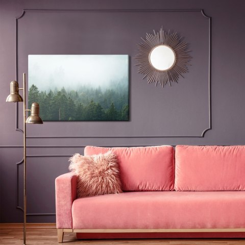 Obraz Na Płótnie Amazing Mystical Rising Fog Forest Trees Landscape In Black Forest ( Schwarzwald ) Germany Panorama Banner - Da