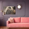 Obraz Na Płótnie Beczki Po Winie W Starej Piwnicy Retro Canvas Naturalny 100x70 LB-2818-NC100-70