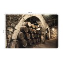 Obraz Na Płótnie Beczki Po Winie W Starej Piwnicy Retro Canvas Naturalny 100x70 LB-2818-NC100-70
