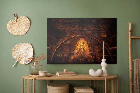 Obraz Na Płótnie Bogini Durga W Pandal Canvas Naturalny 100x70 LB-2623-NC100-70