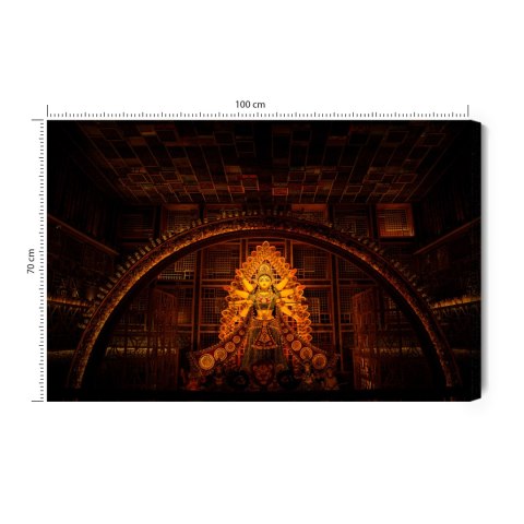 Obraz Na Płótnie Bogini Durga W Pandal Canvas Naturalny 100x70 LB-2623-NC100-70