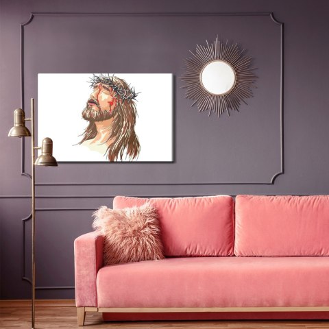 Obraz Na Płótnie Chrystus W Koronie Cierniowej Canvas Naturalny 100x70 LB-2615-NC100-70
