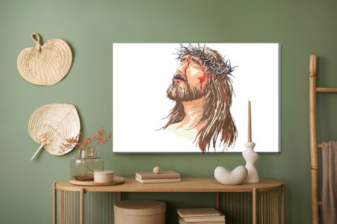 Obraz Na Płótnie Chrystus W Koronie Cierniowej Canvas Naturalny 100x70 LB-2615-NC100-70