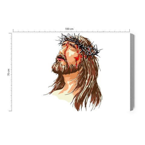 Obraz Na Płótnie Chrystus W Koronie Cierniowej Canvas Naturalny 100x70 LB-2615-NC100-70