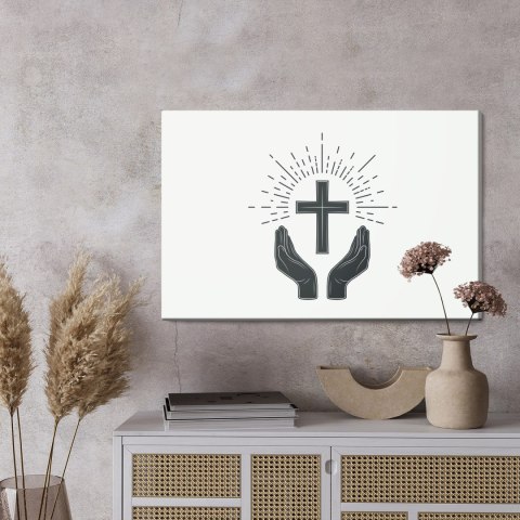 Obraz Na Płótnie Chrześcijańskie Logo Canvas Naturalny 100x70 LB-2608-NC100-70