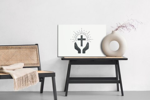 Obraz Na Płótnie Chrześcijańskie Logo Canvas Naturalny 100x70 LB-2608-NC100-70