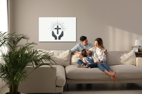 Obraz Na Płótnie Chrześcijańskie Logo Canvas Naturalny 100x70 LB-2608-NC100-70