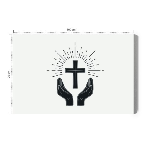 Obraz Na Płótnie Chrześcijańskie Logo Canvas Naturalny 100x70 LB-2608-NC100-70
