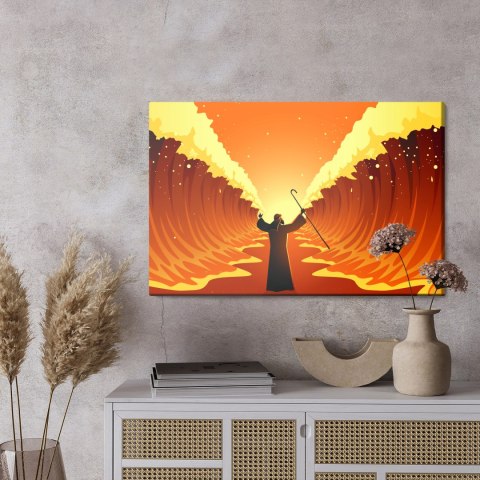 Obraz Na Płótnie Cud Nad Morzem Czerwonym Canvas Naturalny 100x70 LB-2588-NC100-70