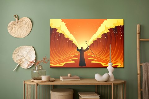 Obraz Na Płótnie Cud Nad Morzem Czerwonym Canvas Naturalny 100x70 LB-2588-NC100-70