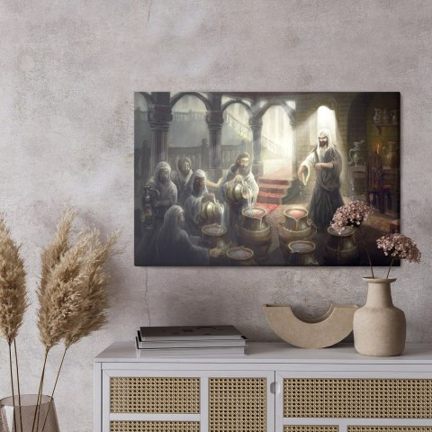 Obraz Na Płótnie Cud W Kanie Galilejskiej Canvas Naturalny 100x70 LB-2538-NC100-70