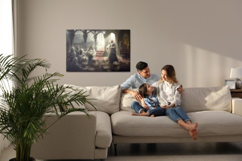 Obraz Na Płótnie Cud W Kanie Galilejskiej Canvas Naturalny 100x70 LB-2538-NC100-70