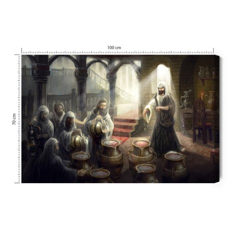 Obraz Na Płótnie Cud W Kanie Galilejskiej Canvas Naturalny 100x70 LB-2538-NC100-70