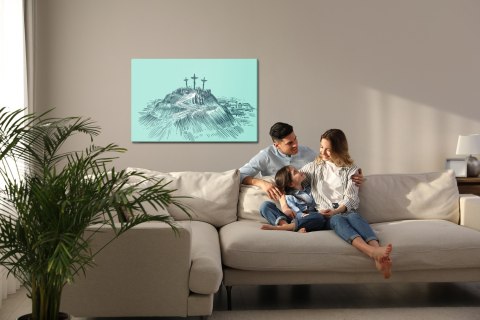 Obraz Na Płótnie Góra Golgota Canvas Naturalny 100x70 LB-2541-NC100-70