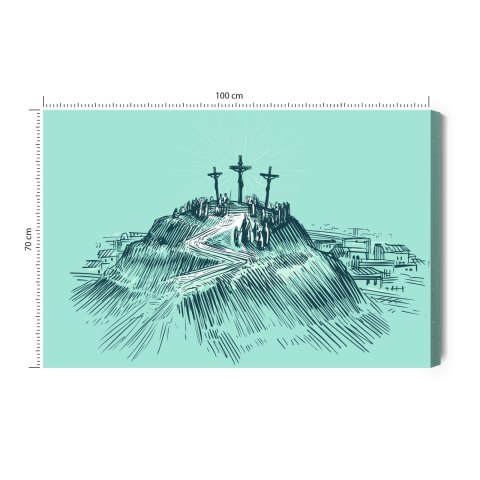 Obraz Na Płótnie Góra Golgota Canvas Naturalny 100x70 LB-2541-NC100-70