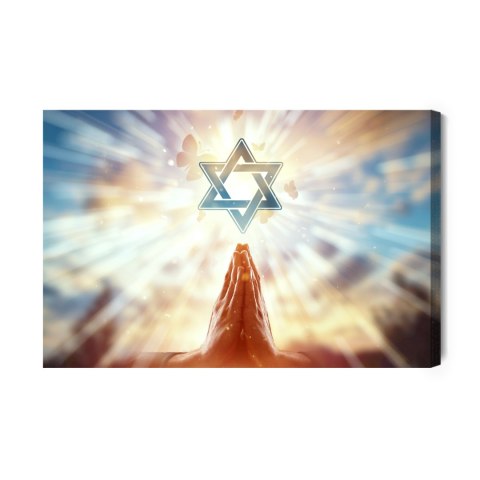 Obraz Na Płótnie Gwiazda Dawida Canvas Naturalny 100x70 LB-2604-NC100-70