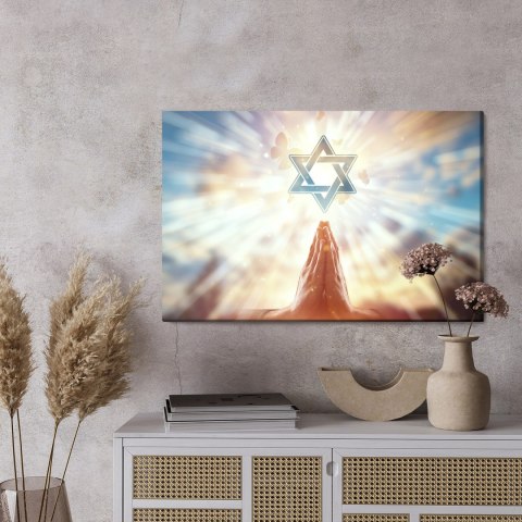 Obraz Na Płótnie Gwiazda Dawida Canvas Naturalny 100x70 LB-2604-NC100-70