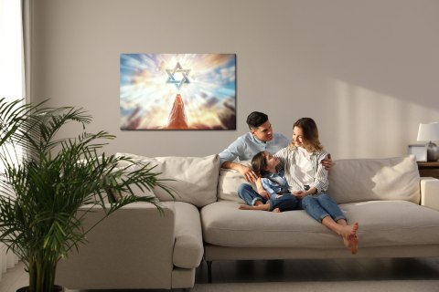 Obraz Na Płótnie Gwiazda Dawida Canvas Naturalny 100x70 LB-2604-NC100-70