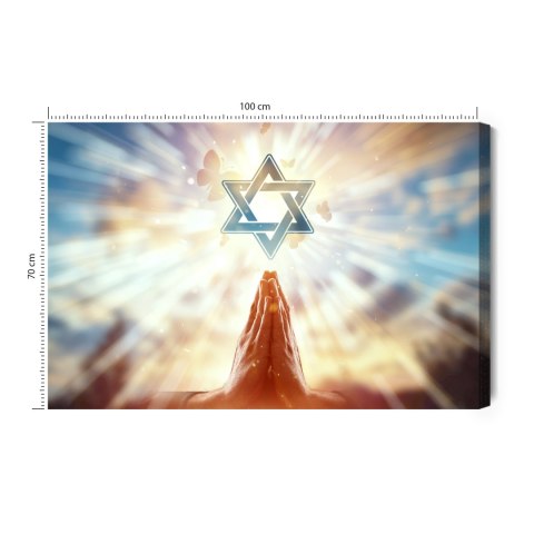 Obraz Na Płótnie Gwiazda Dawida Canvas Naturalny 100x70 LB-2604-NC100-70